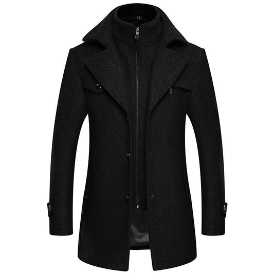 Coat Wool Blend Tailored Fit With Pockets