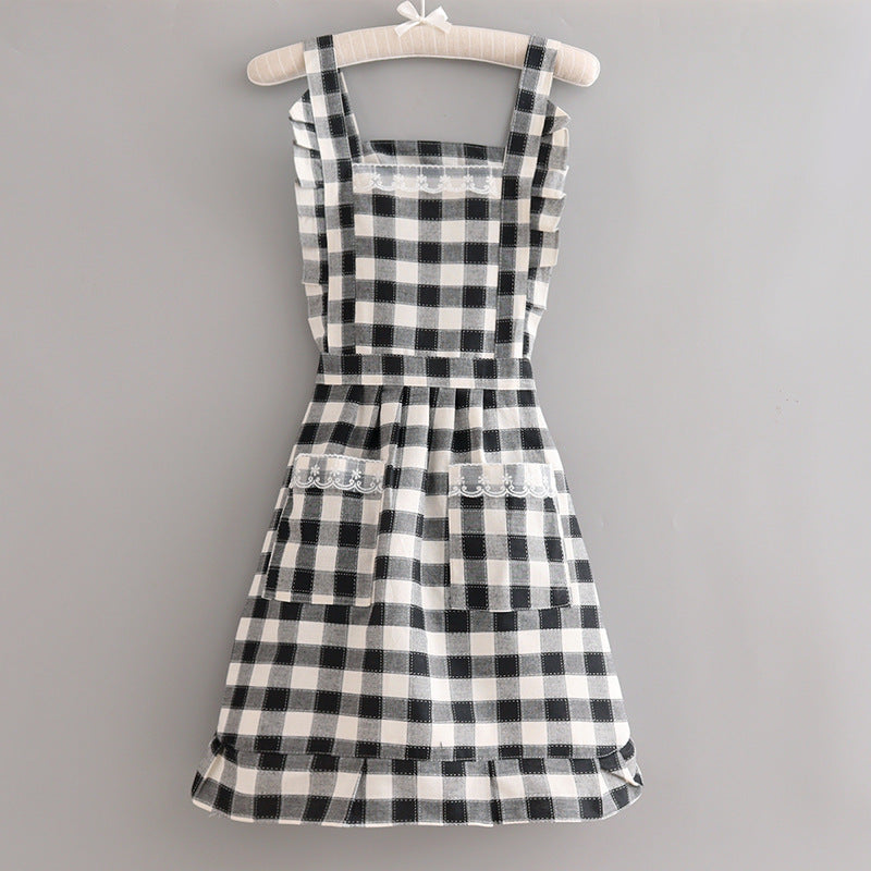 Apron Farmhouse Plaid With Front Pockets