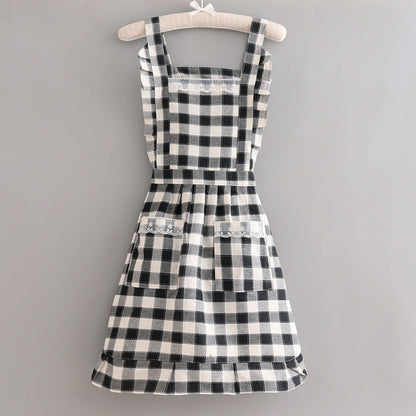 Apron Farmhouse Plaid With Front Pockets