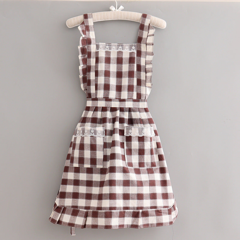 Apron Farmhouse Plaid With Front Pockets