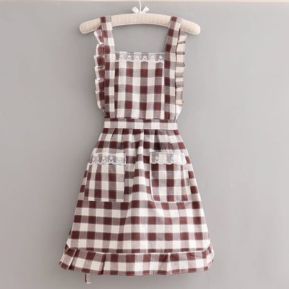 Apron Farmhouse Plaid With Front Pockets