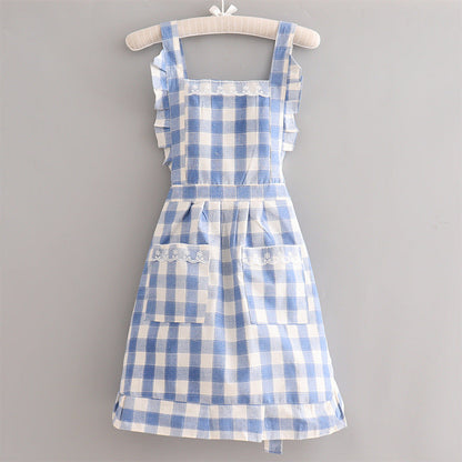 Apron Farmhouse Plaid With Front Pockets
