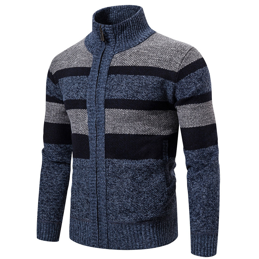 Cardigan Men's Striped Slim Fit