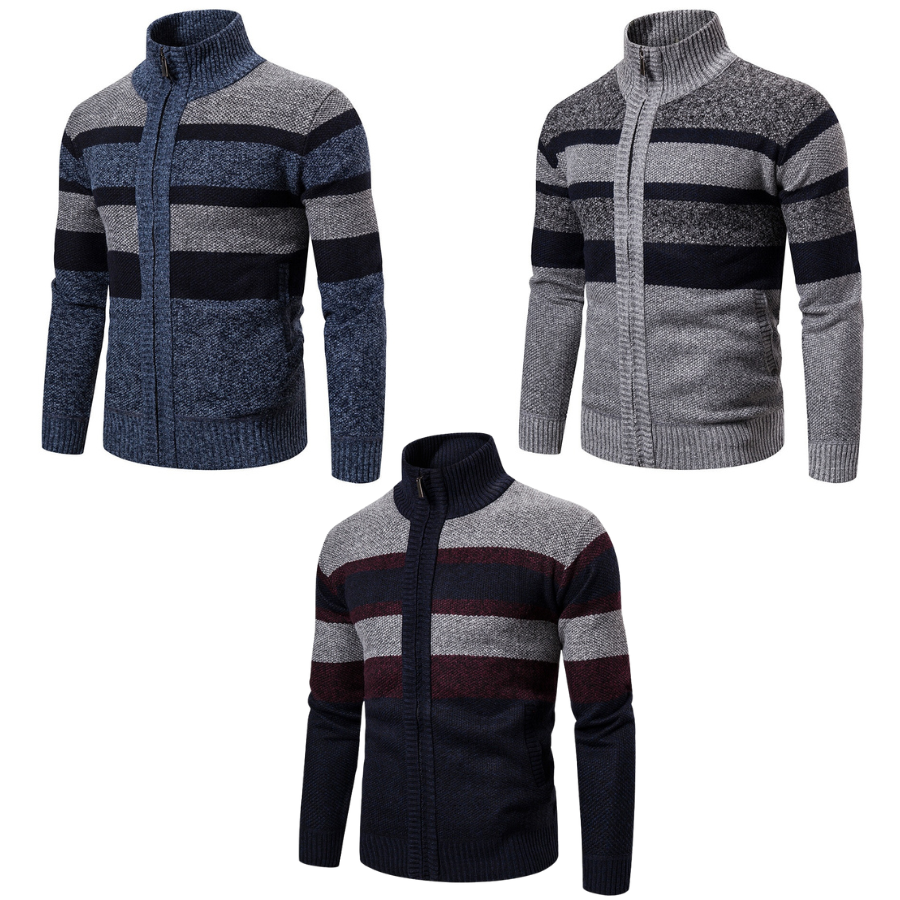 Cardigan Men's Striped Slim Fit