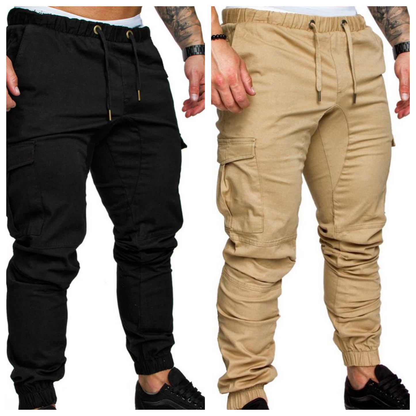 Cargo Joggers With Elastic Waistband And Drawstring