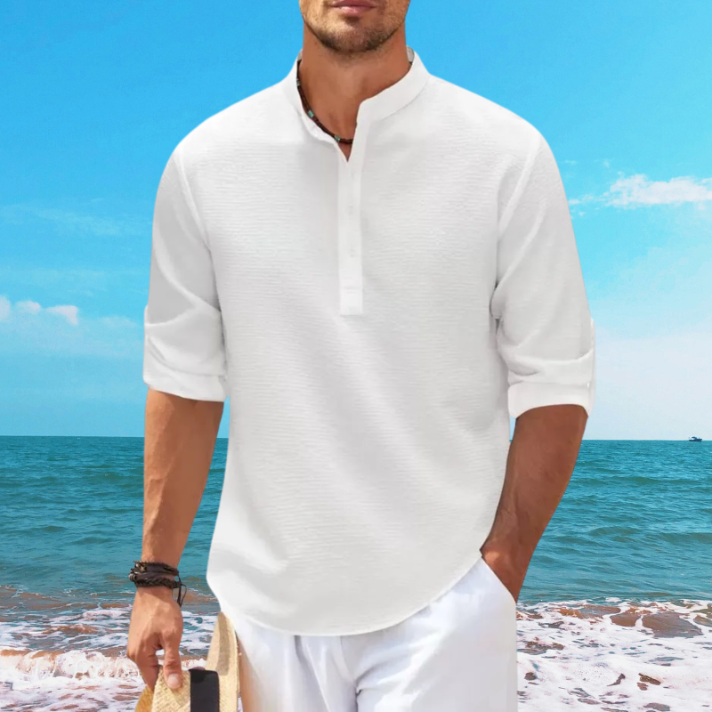 Casual Shirt Lightweight Breathable Cotton Linen Blend