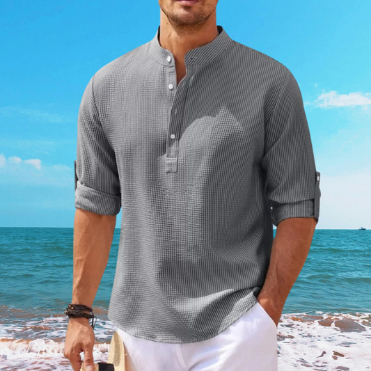 Casual Shirt Lightweight Breathable Cotton Linen Blend