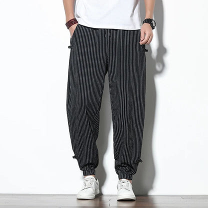 Chinos Straight Fit Linen Cotton Drawcord Waist