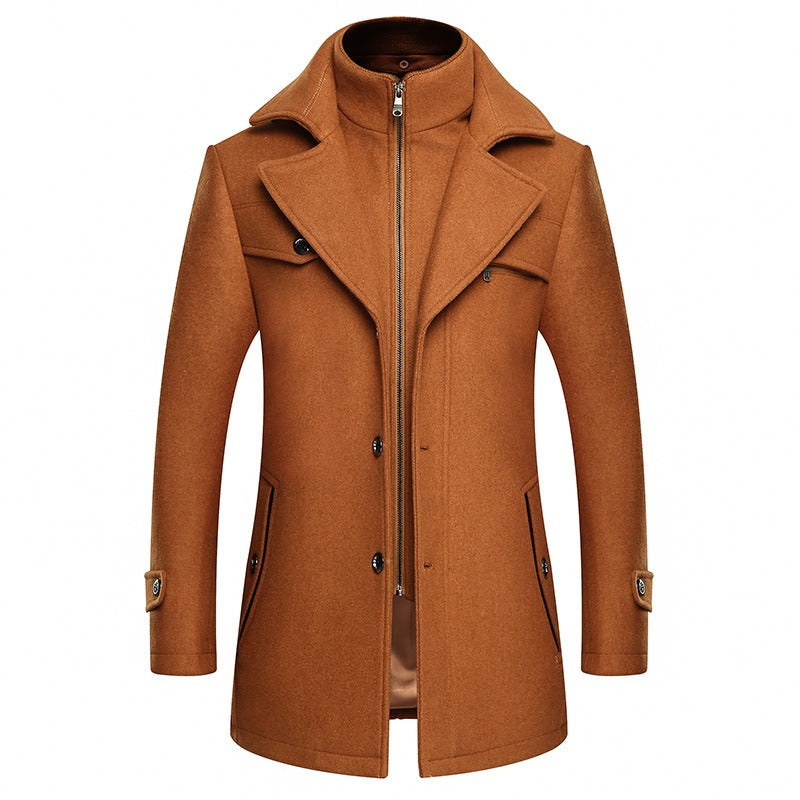 Coat Wool Blend Tailored Fit With Pockets
