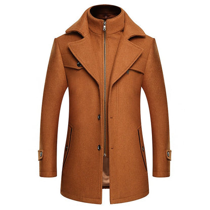 Coat Wool Blend Tailored Fit With Pockets