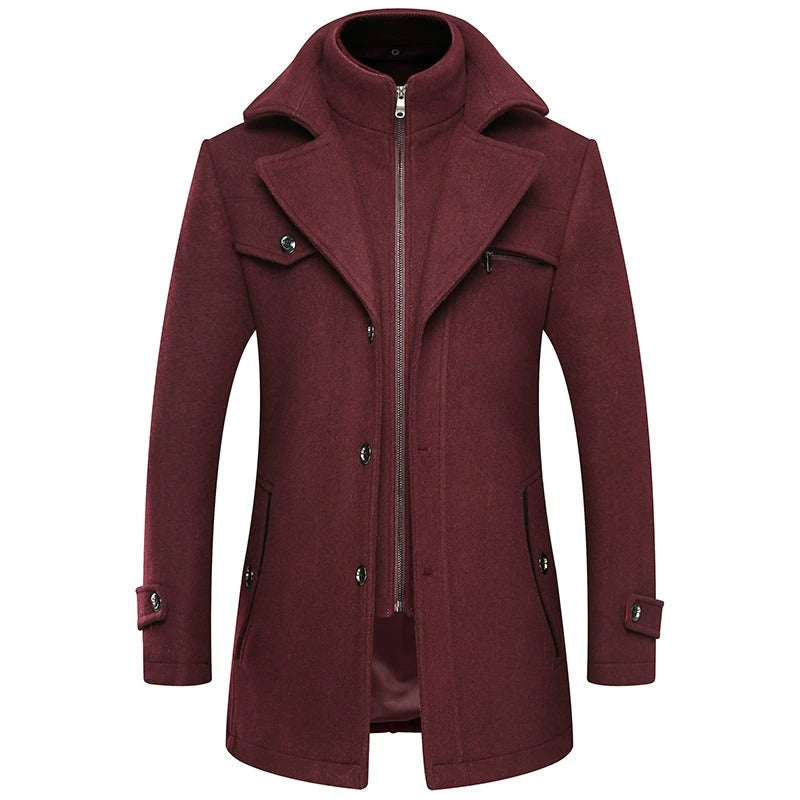 Coat Wool Blend Tailored Fit With Pockets