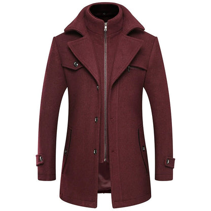 Coat Wool Blend Tailored Fit With Pockets