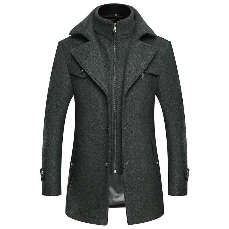 Coat Wool Blend Tailored Fit With Pockets