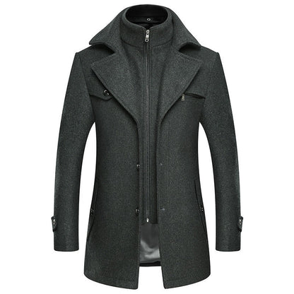 Coat Wool Blend Tailored Fit With Pockets