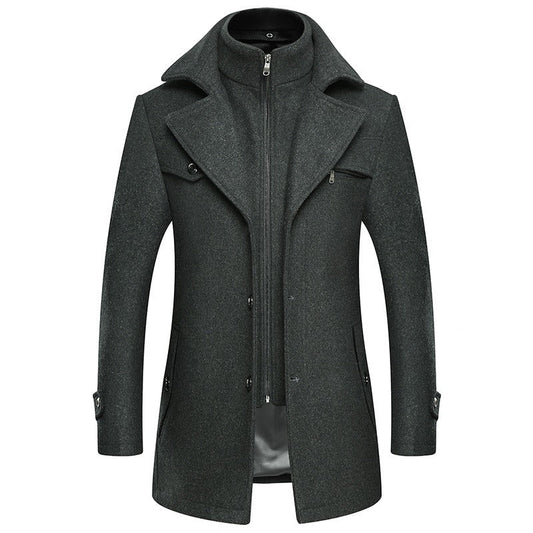 Coat Wool Blend Tailored Fit With Pockets