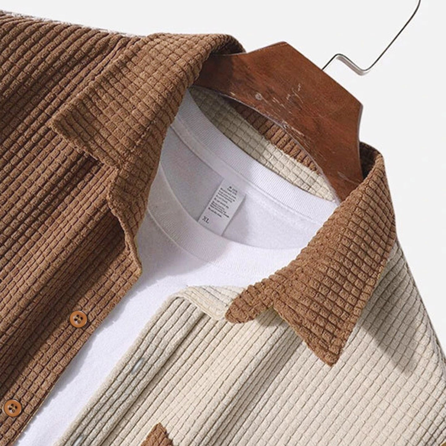 Corduroy Shirt And Shorts Set Men's Tailored