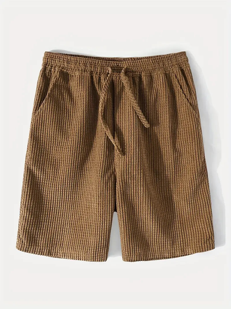 Corduroy Shirt And Shorts Set Men's Tailored