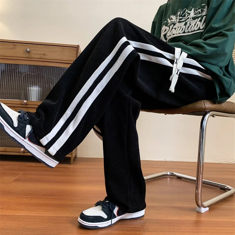 Corduroy Sweatpants Heavyweight Cotton Drawstring Waist