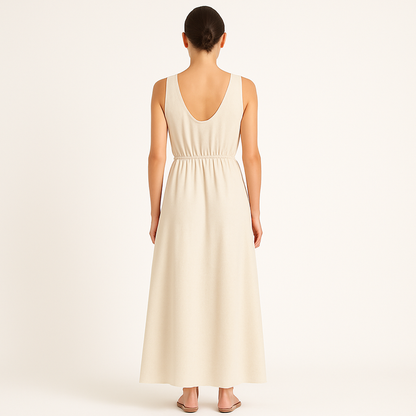 Cream Long Dress – Elegant & Lightweight