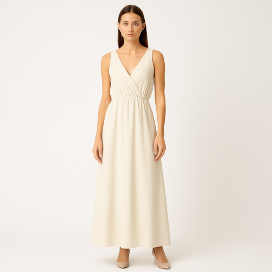 Cream Long Dress – Elegant & Lightweight