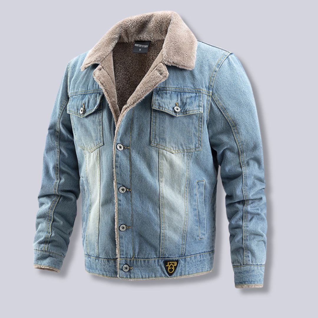 Denim Jacket Insulated Windproof Deep Pockets