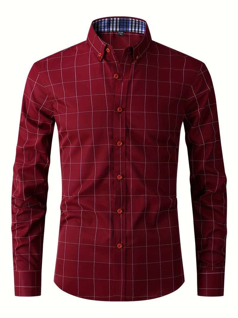 Dress Shirt Tailored Cotton Blend Anti Pilling
