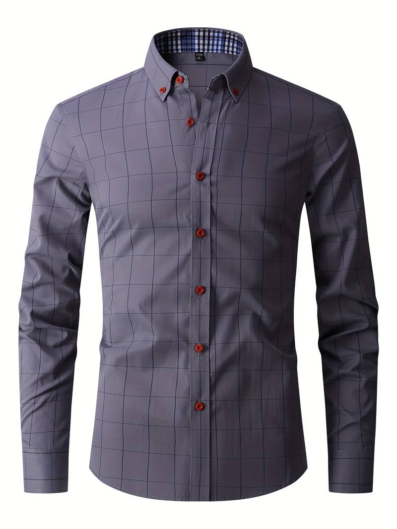 Dress Shirt Tailored Cotton Blend Anti Pilling