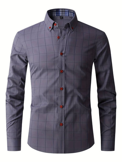 Dress Shirt Tailored Cotton Blend Anti Pilling