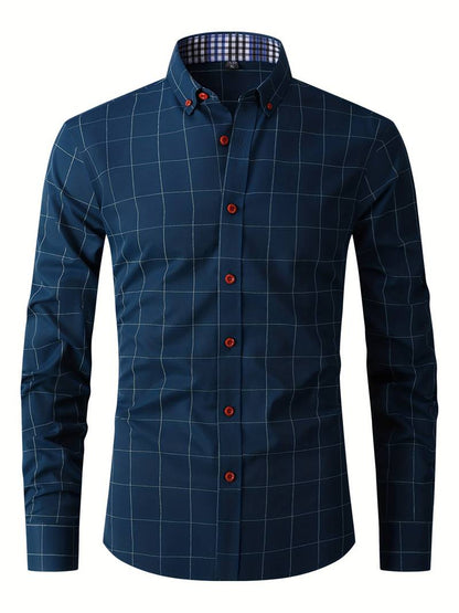Dress Shirt Tailored Cotton Blend Anti Pilling