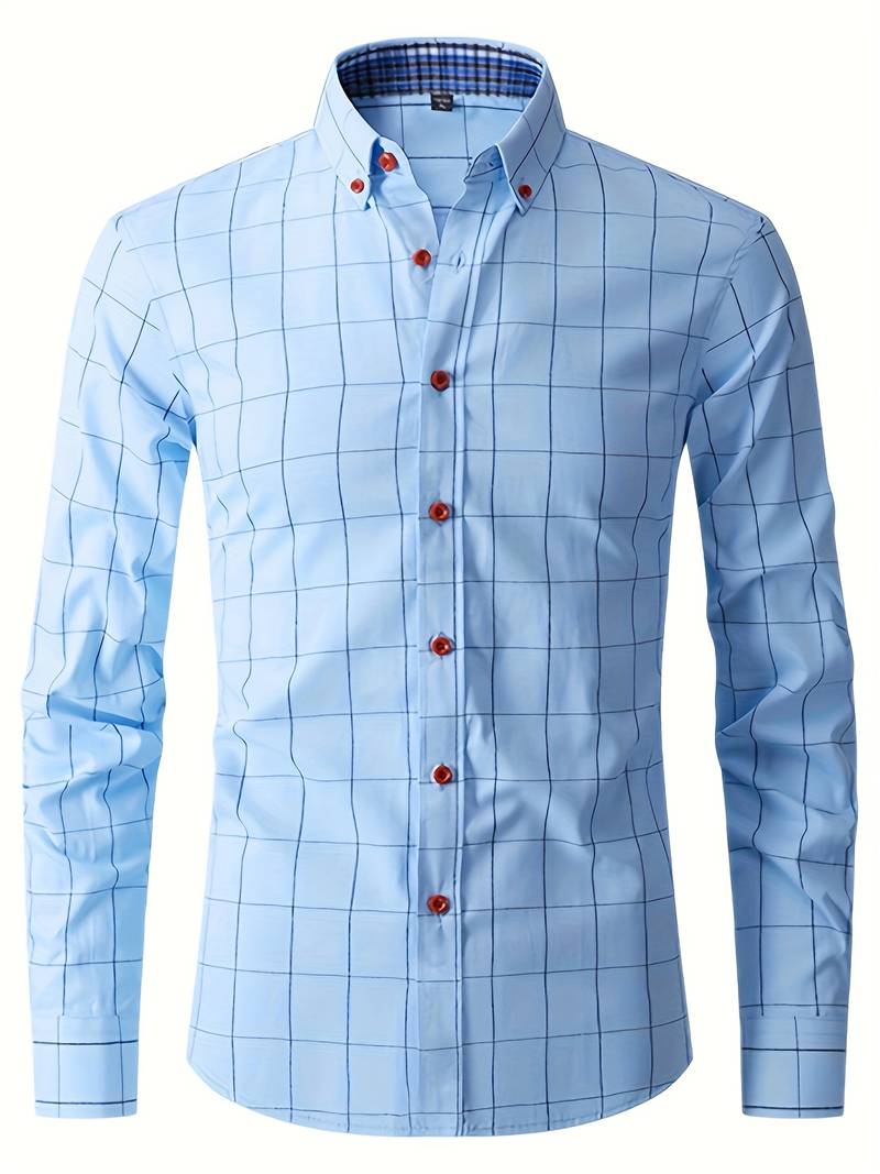 Dress Shirt Tailored Cotton Blend Anti Pilling