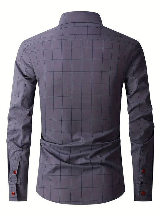 Dress Shirt Tailored Cotton Blend Anti Pilling