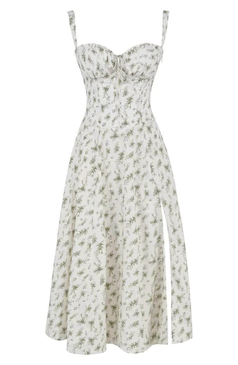 Dress Women Summer Floral Adjustable Waist