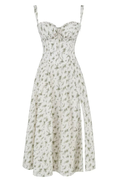 Dress Women Summer Floral Adjustable Waist