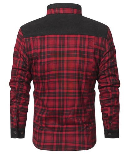 Flannel Jacket Quilted Faux Fur Lined