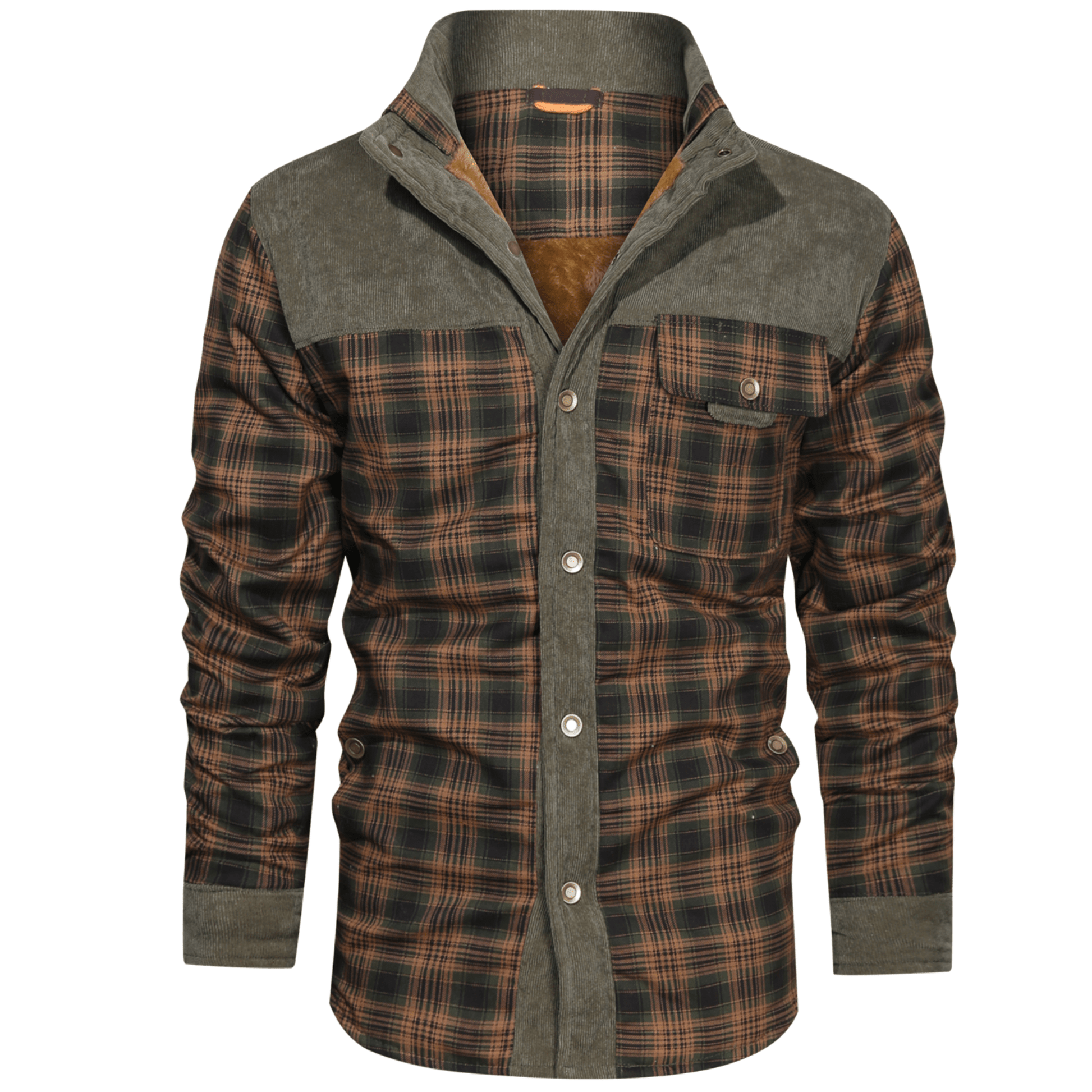 Flannel Jacket Quilted Faux Fur Lined