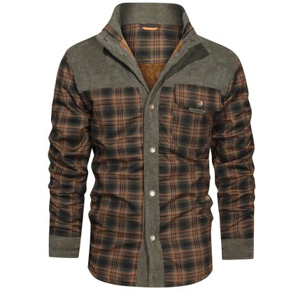 Flannel Jacket Quilted Faux Fur Lined