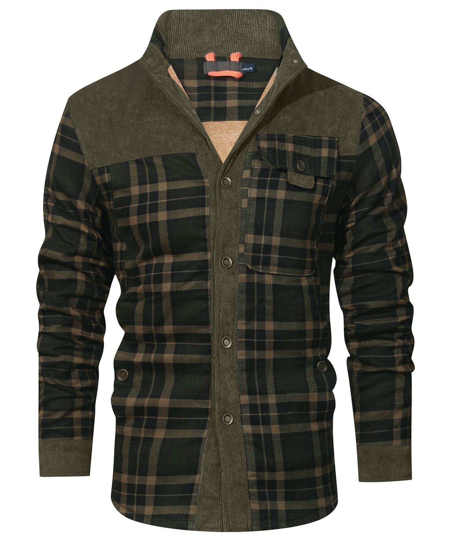 Flannel Jacket Quilted Faux Fur Lined