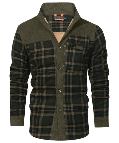 Flannel Jacket Quilted Faux Fur Lined