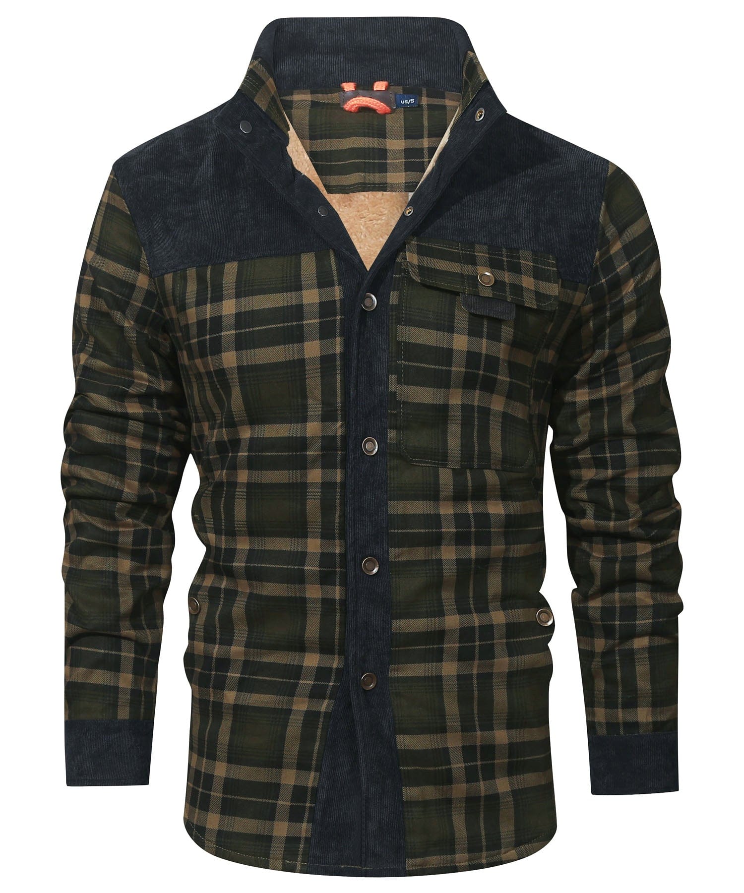 Flannel Jacket Quilted Faux Fur Lined