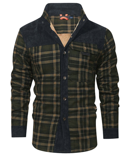 Flannel Jacket Quilted Faux Fur Lined