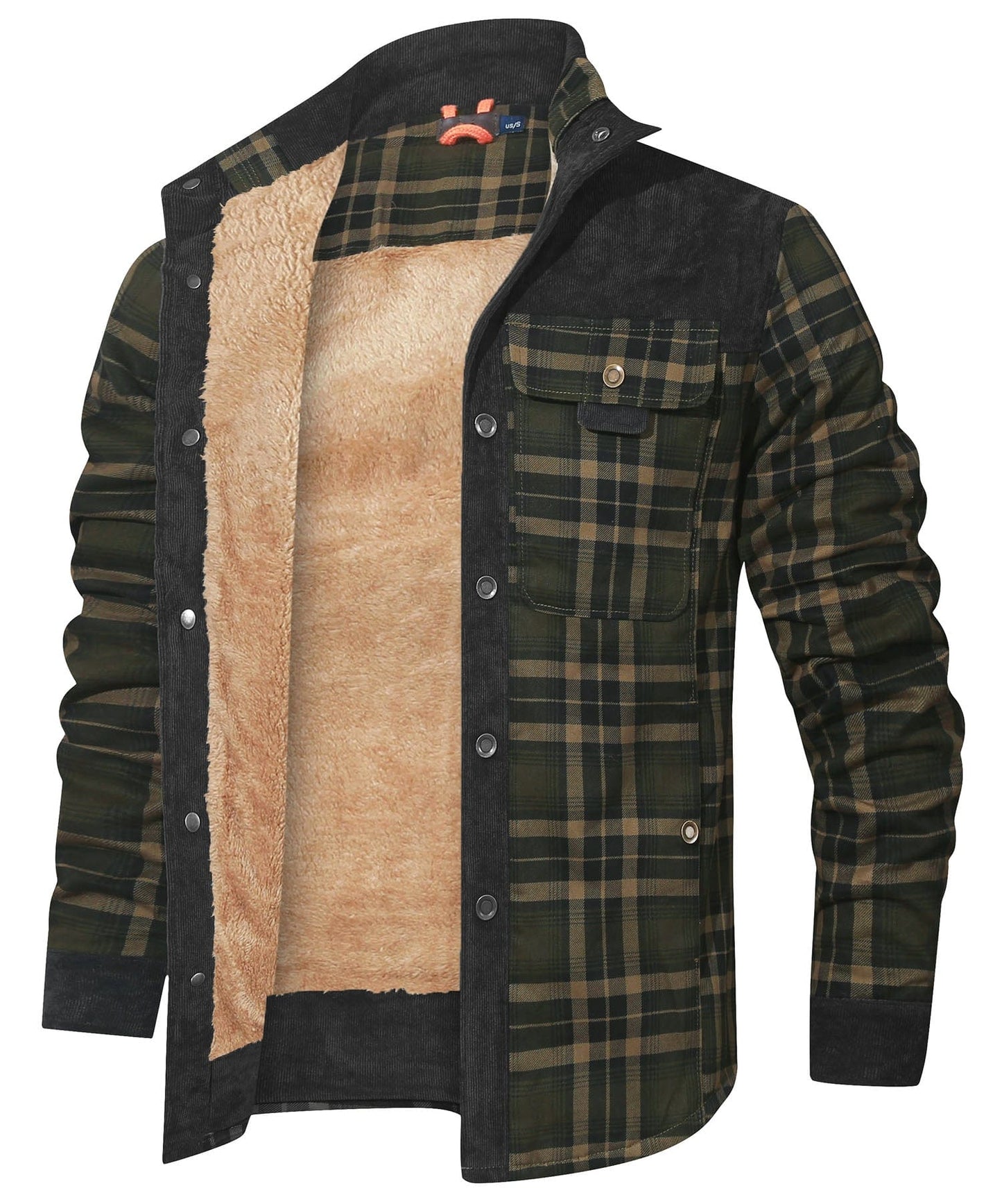 Flannel Jacket Quilted Faux Fur Lined