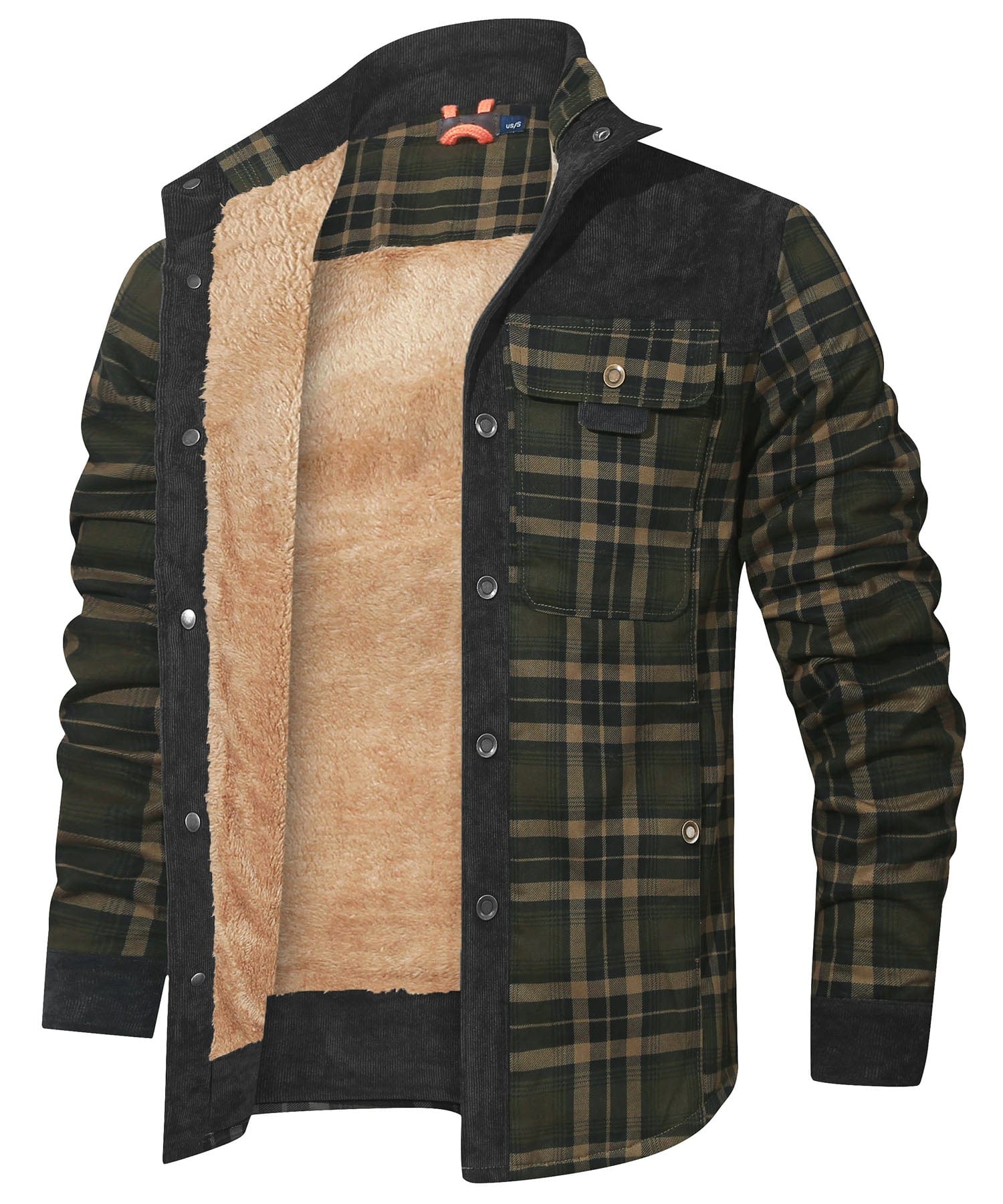 Flannel Jacket Quilted Faux Fur Lined