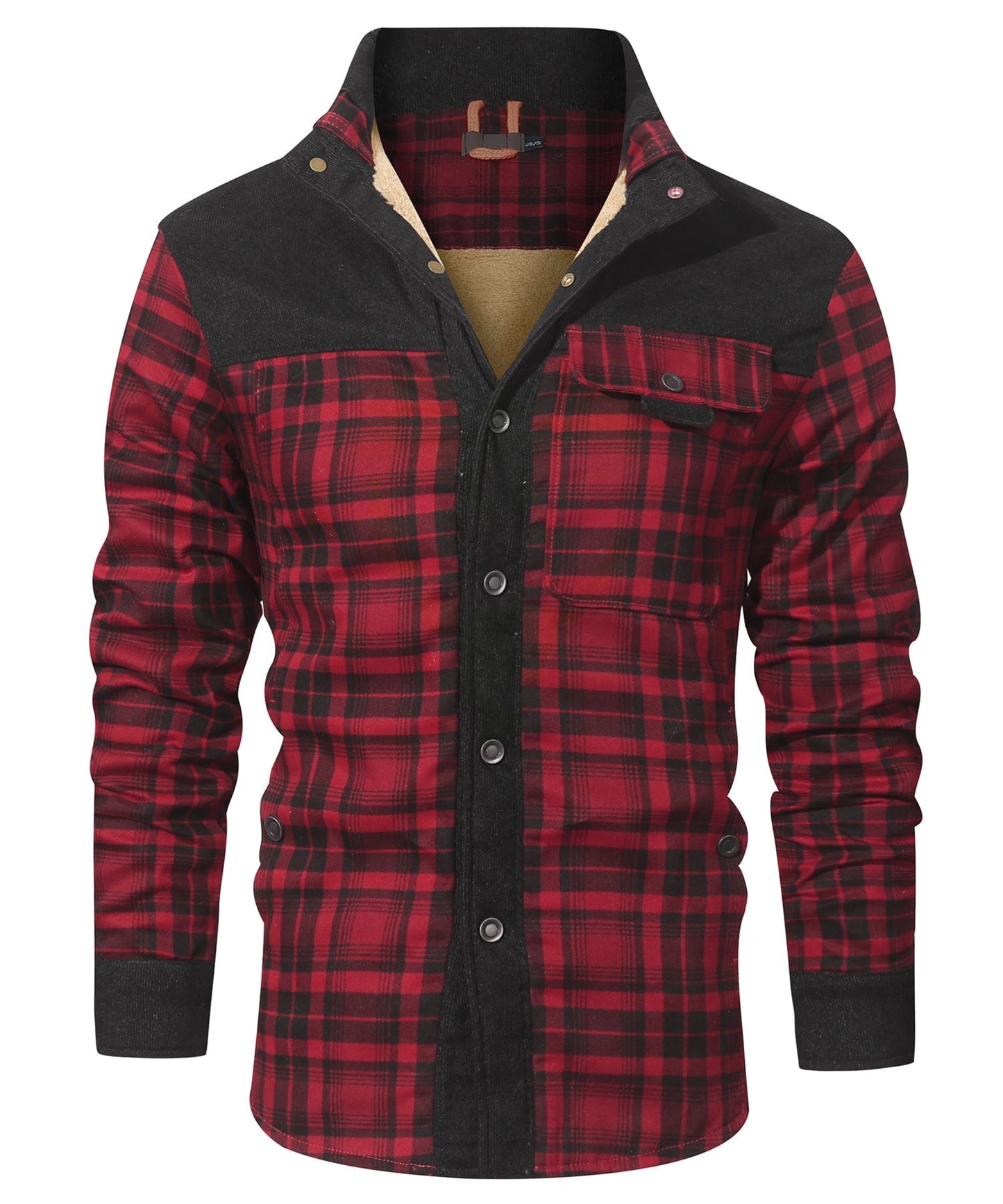 Flannel Jacket Quilted Faux Fur Lined