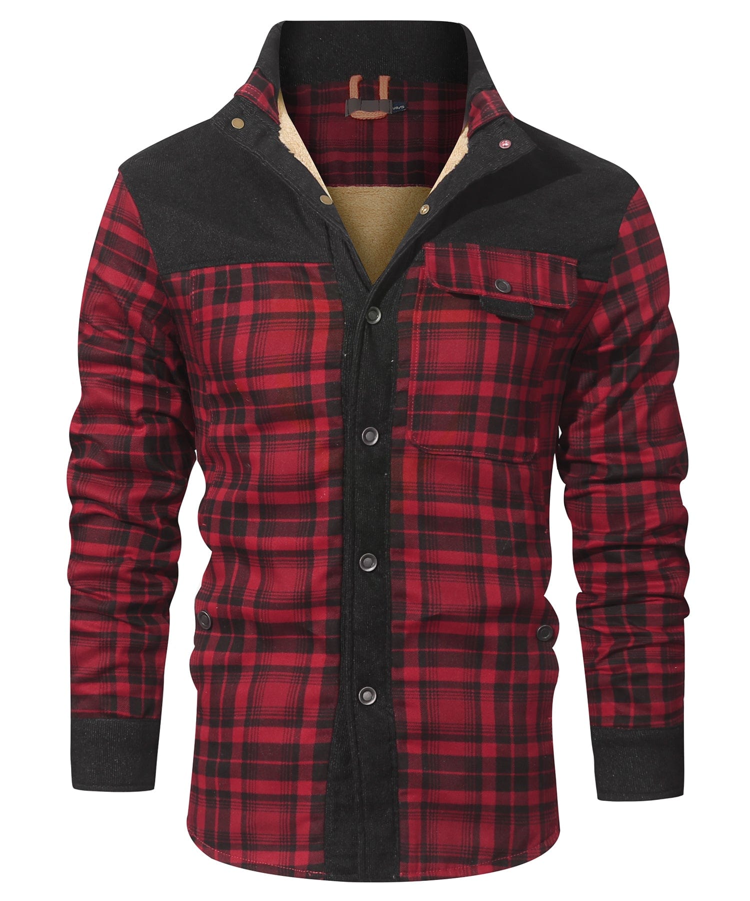 Flannel Jacket Quilted Faux Fur Lined