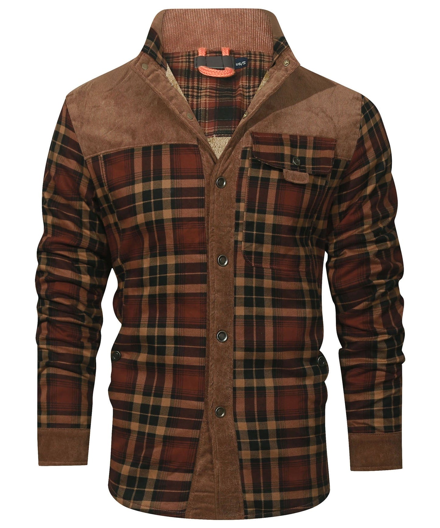 Flannel Jacket Quilted Faux Fur Lined