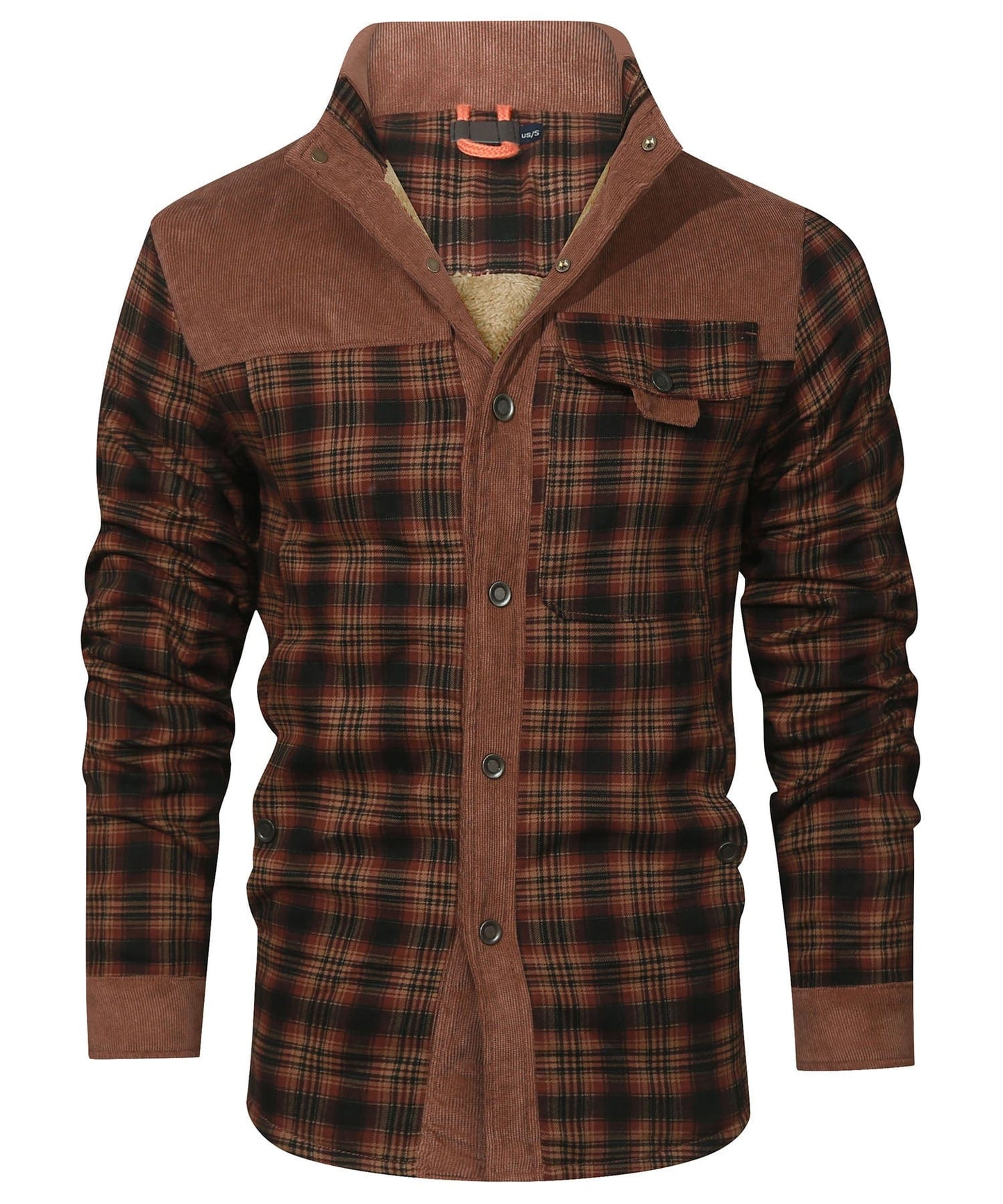 Flannel Jacket Quilted Faux Fur Lined