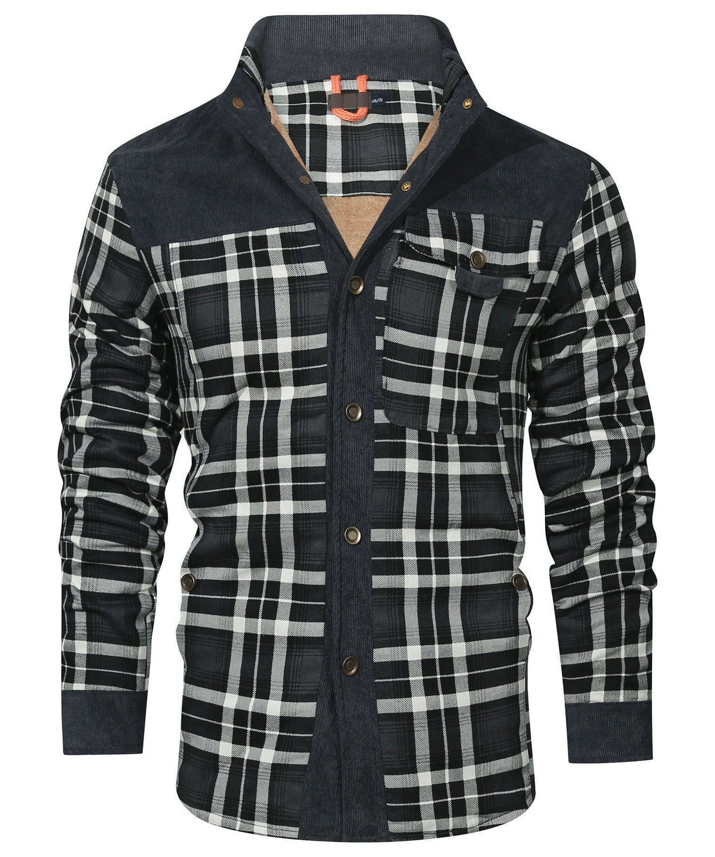 Flannel Jacket Quilted Faux Fur Lined