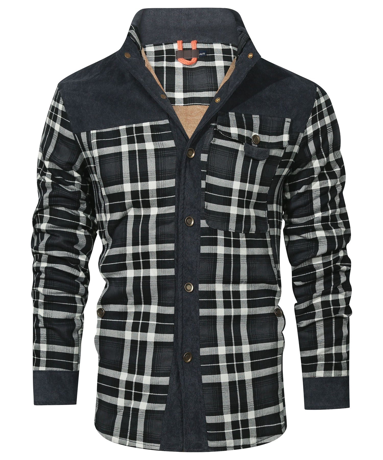 Flannel Jacket Quilted Faux Fur Lined