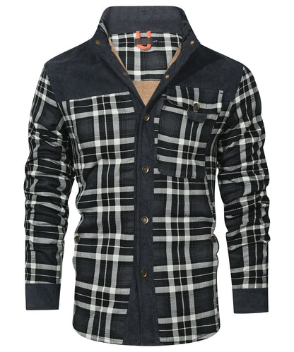 Flannel Jacket Quilted Faux Fur Lined