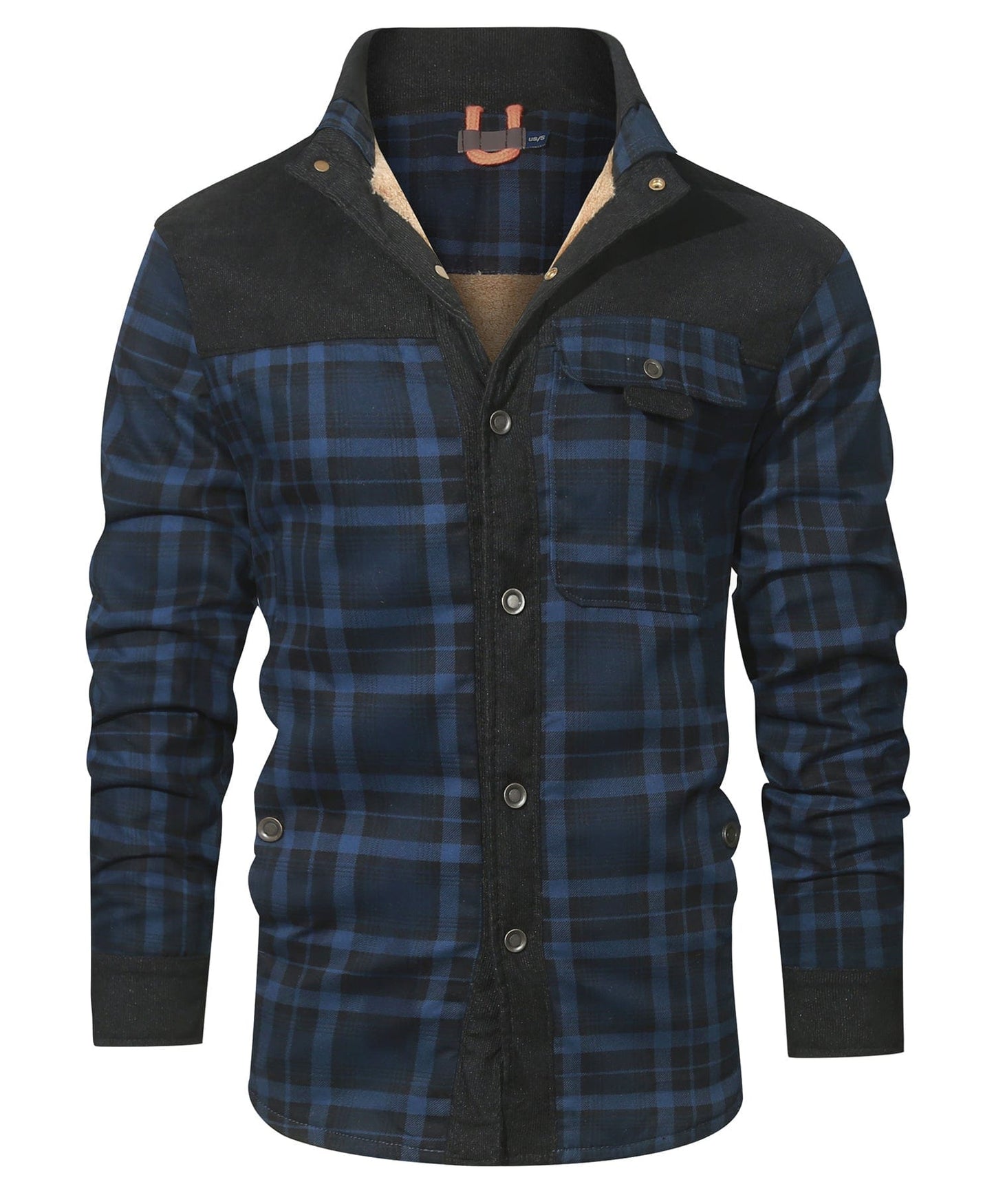 Flannel Jacket Quilted Faux Fur Lined